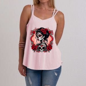 Sugar Skull Women De Los Muertos La Catrina Day Of The Dead Women's Strappy Tank