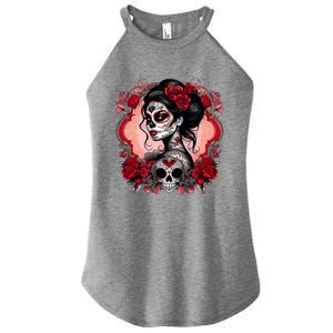 Sugar Skull Women De Los Muertos La Catrina Day Of The Dead Women's Perfect Tri Rocker Tank