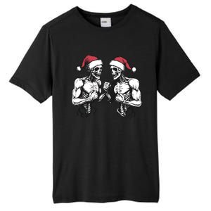 Santa Skeleton Wrestling Wrestler Halloween Christmas Xmas Tall Fusion ChromaSoft Performance T-Shirt