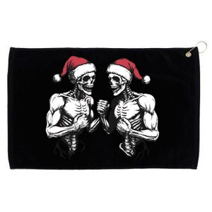 Santa Skeleton Wrestling Wrestler Halloween Christmas Xmas Grommeted Golf Towel