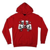 Santa Skeleton Wrestling Wrestler Halloween Christmas Xmas Hoodie