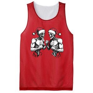 Santa Skeleton Wrestling Wrestler Halloween Christmas Xmas Mesh Reversible Basketball Jersey Tank