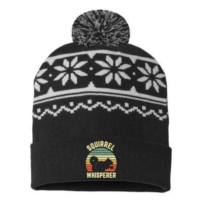 Squirrel Squirrel Whisperer Lover Retro USA-Made Snowflake Beanie