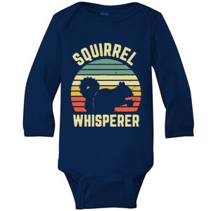 Squirrel Squirrel Whisperer Lover Retro Baby Long Sleeve Bodysuit