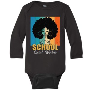 School Social Worker Juneteenth Melanin African American Baby Long Sleeve Bodysuit