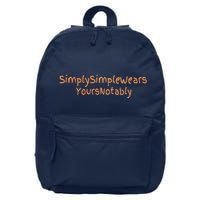 Simply Simple Wears Your Not Ably 16 in Basic Backpack