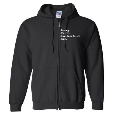 Switzerland Full Zip Hoodie