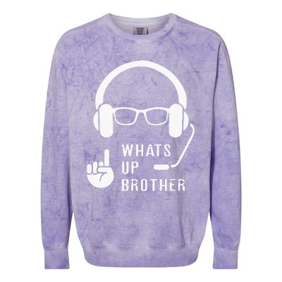 Sketch Streamer Whats Up Brother Colorblast Crewneck Sweatshirt