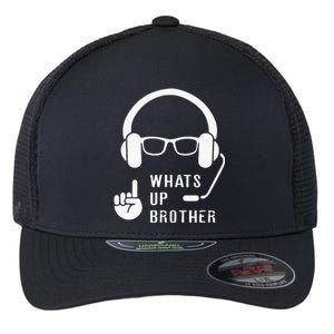 Sketch Streamer Whats Up Brother Flexfit Unipanel Trucker Cap