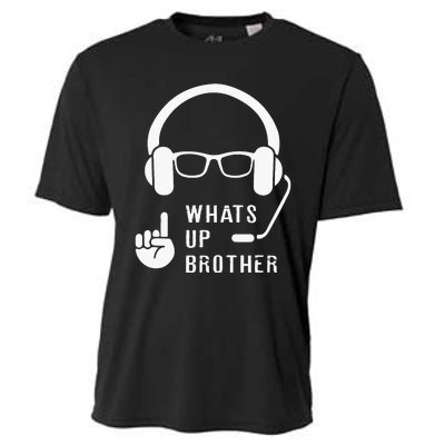 Sketch Streamer Whats Up Brother Cooling Performance Crew T-Shirt