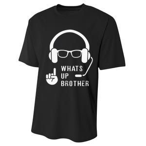 Sketch Streamer Whats Up Brother Performance Sprint T-Shirt