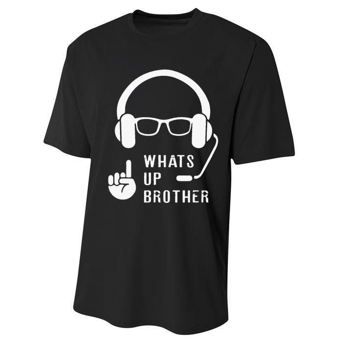 Sketch Streamer Whats Up Brother Performance Sprint T-Shirt