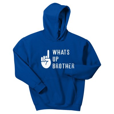 Sketch Streamer Whats Up Brother Kids Hoodie