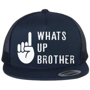 Sketch Streamer Whats Up Brother Flat Bill Trucker Hat