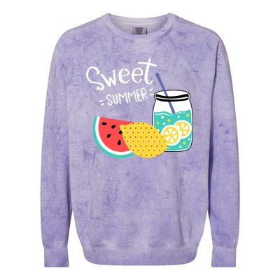 Sweet Summer Watermelon Lemonade Colorblast Crewneck Sweatshirt