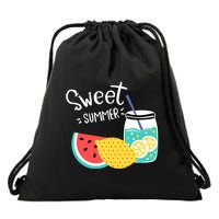 Sweet Summer Watermelon Lemonade Drawstring Bag