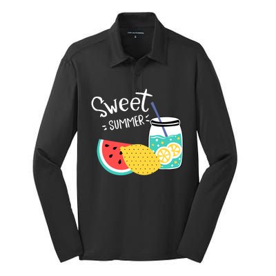 Sweet Summer Watermelon Lemonade Silk Touch Performance Long Sleeve Polo