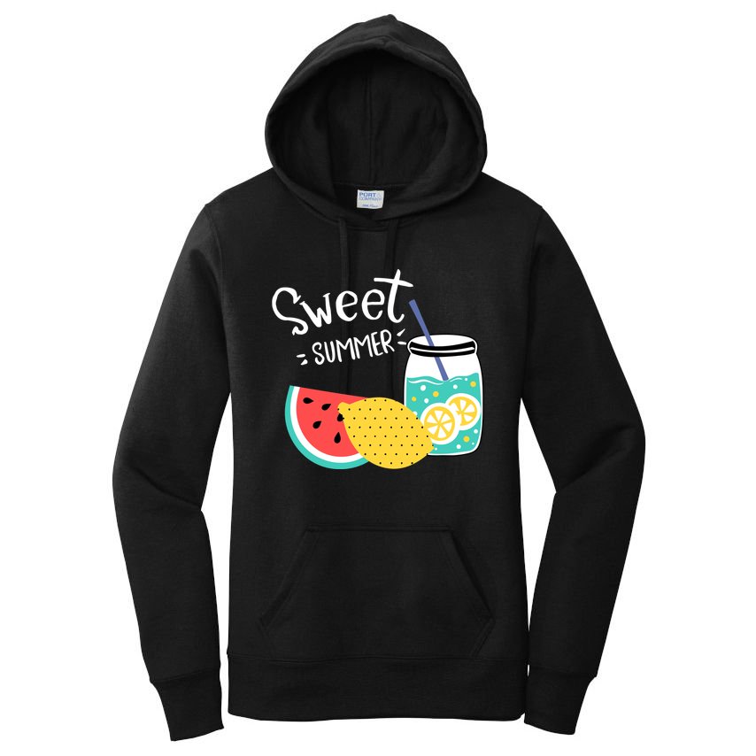 Sweet Summer Watermelon Lemonade Women's Pullover Hoodie