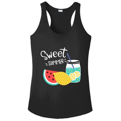 Sweet Summer Watermelon Lemonade Ladies PosiCharge Competitor Racerback Tank