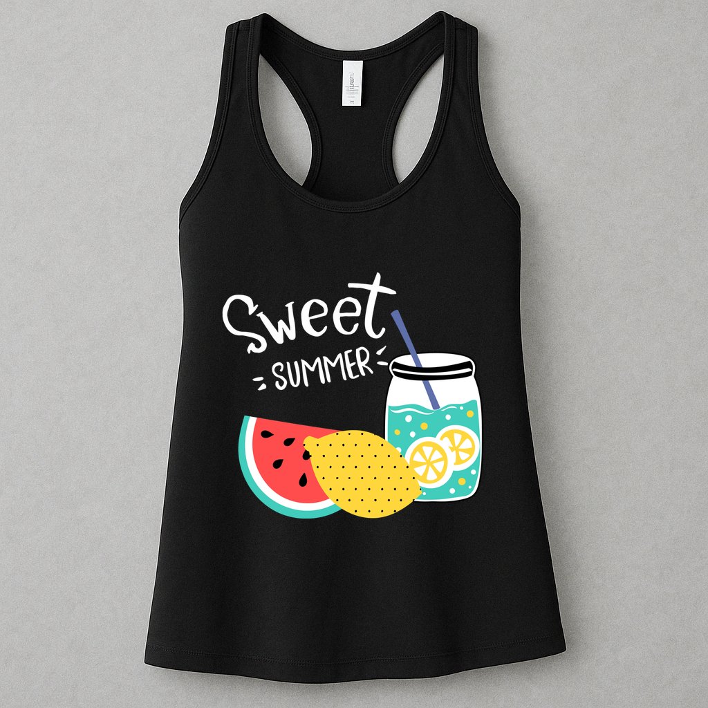 Sweet Summer Watermelon Lemonade Womens Tank Top