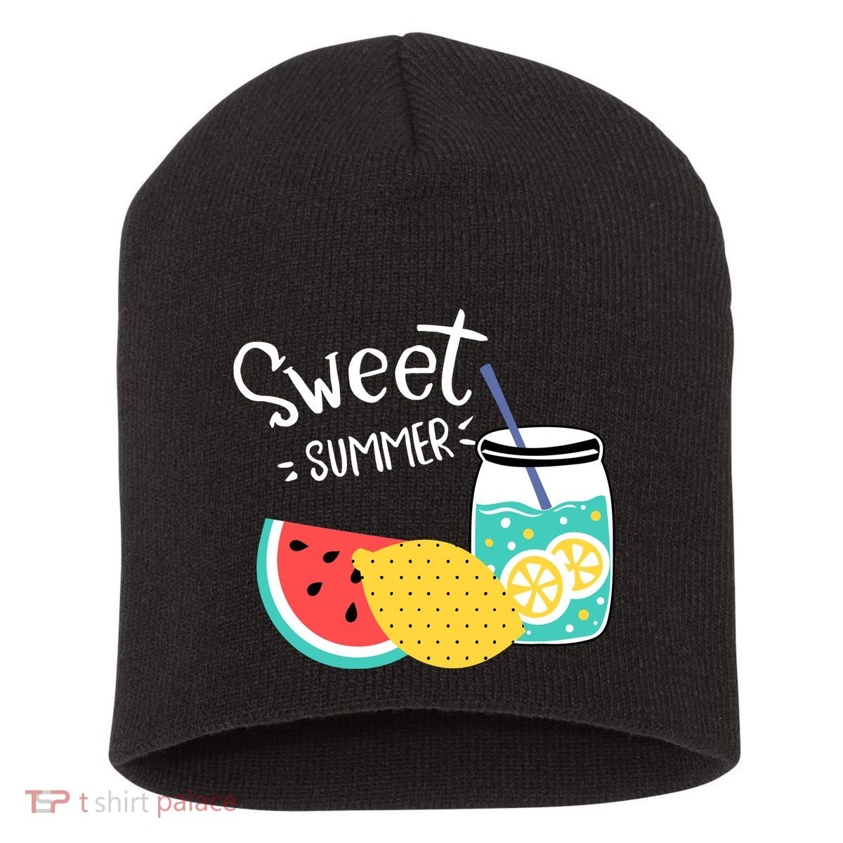 Sweet Summer Watermelon Lemonade Short Acrylic Beanie