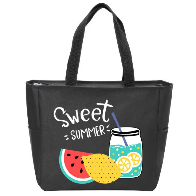 Sweet Summer Watermelon Lemonade Zip Tote Bag