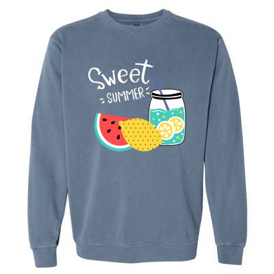 Sweet Summer Watermelon Lemonade Garment-Dyed Sweatshirt