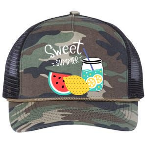 Sweet Summer Watermelon Lemonade Retro Rope Trucker Hat Cap