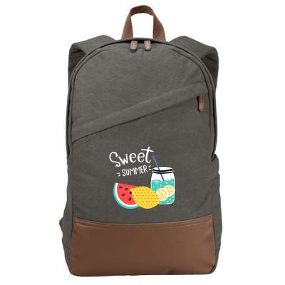 Sweet Summer Watermelon Lemonade Cotton Canvas Backpack
