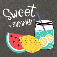 Sweet Summer Watermelon Lemonade Cotton Canvas Backpack