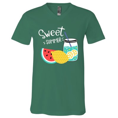 Sweet Summer Watermelon Lemonade V-Neck T-Shirt