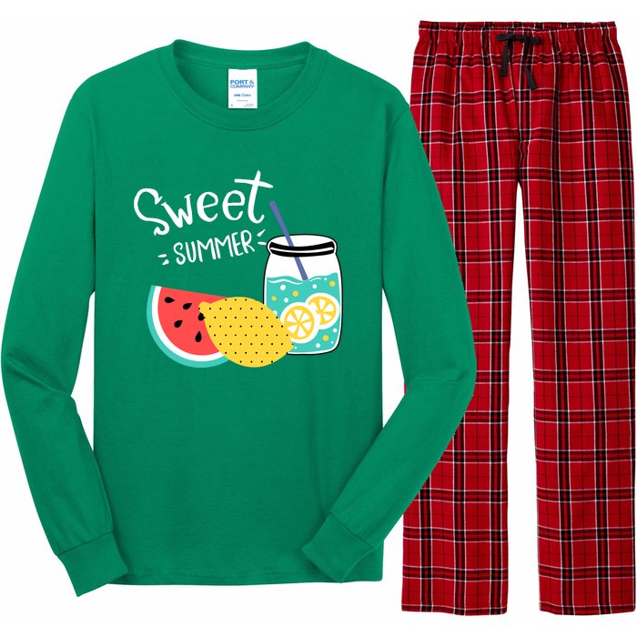 Sweet Summer Watermelon Lemonade Long Sleeve Pajama Set