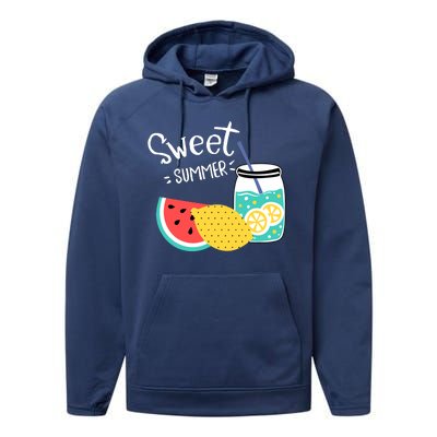 Sweet Summer Watermelon Lemonade Performance Fleece Hoodie