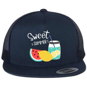 Sweet Summer Watermelon Lemonade Flat Bill Trucker Hat