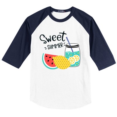 Sweet Summer Watermelon Lemonade Baseball Sleeve Shirt