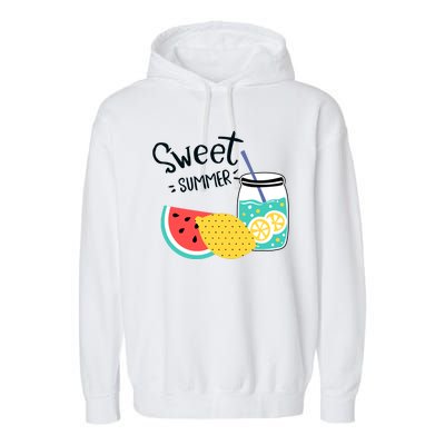 Sweet Summer Watermelon Lemonade Garment-Dyed Fleece Hoodie