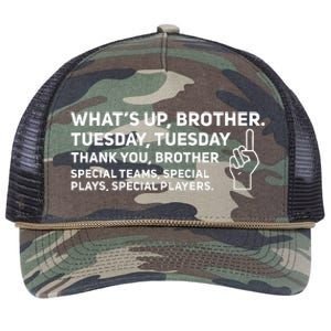 Sketch Streamer Whats Up Brother Tuesday Retro Rope Trucker Hat Cap