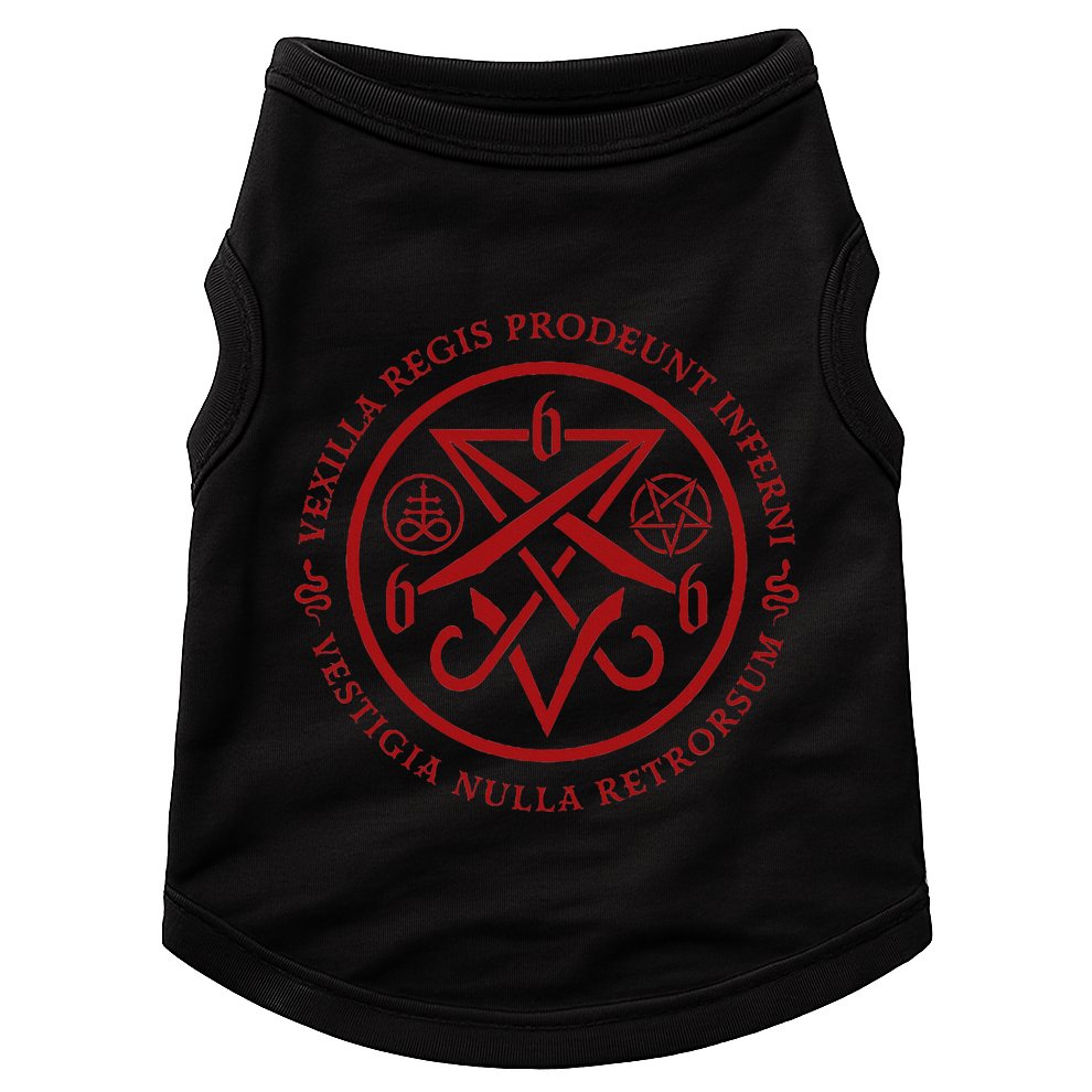S.A.T.A.N.I.C Symbols W Latin Words Doggie Tank
