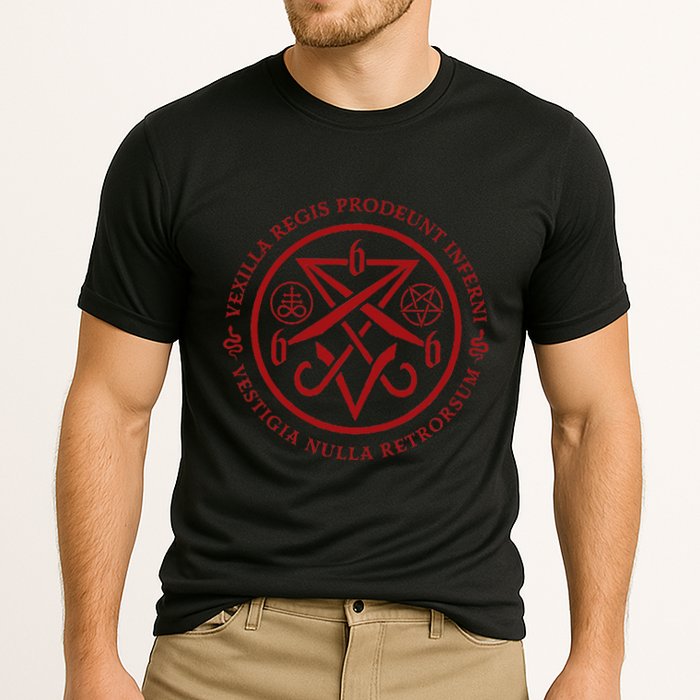 S.A.T.A.N.I.C Symbols W Latin Words Performance Shirt