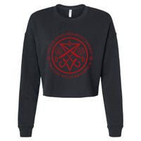 S.A.T.A.N.I.C Symbols W Latin Words Cropped Pullover Crew