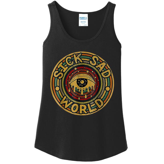 Sick Sad World Crying Eye Vintage Apocalypse Ladies Essential Tank