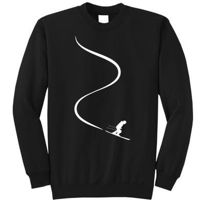 Skiing Skier With Tracks In Deep Powder Snow Freeride Gift Sweatshirt