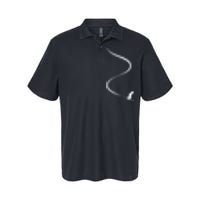 Skiing Skier With Tracks In Deep Powder Snow Freeride Gift Softstyle Adult Sport Polo