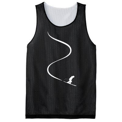 Skiing Skier With Tracks In Deep Powder Snow Freeride Gift Mesh Reversible Basketball Jersey Tank