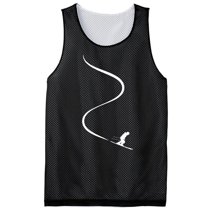 Skiing Skier With Tracks In Deep Powder Snow Freeride Gift Mesh Reversible Basketball Jersey Tank