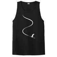 Skiing Skier With Tracks In Deep Powder Snow Freeride Gift PosiCharge Competitor Tank