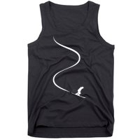 Skiing Skier With Tracks In Deep Powder Snow Freeride Gift Tank Top