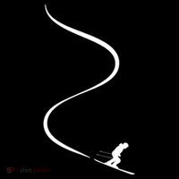 Skiing Skier With Tracks In Deep Powder Snow Freeride Gift Women's V-Neck T-Shirt