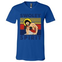 Swoley Spirit WEIGHT LIFTING Jesus Swoley Spirit V-Neck T-Shirt