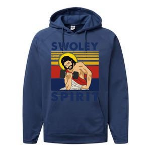 Swoley Spirit WEIGHT LIFTING Jesus Swoley Spirit Performance Fleece Hoodie